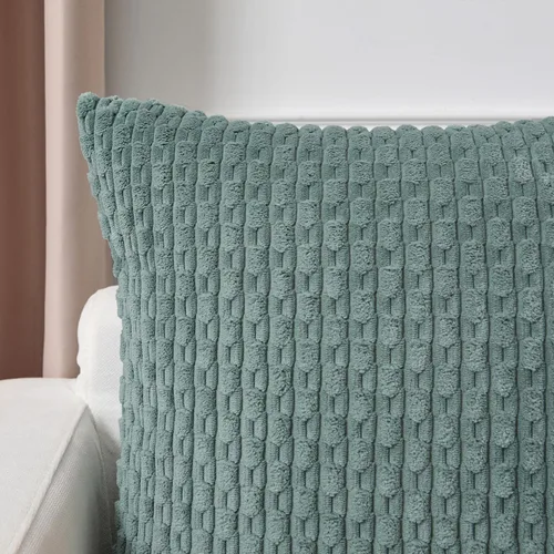 Miniatura 255 de K Kevin Textile - Juego de 2 fundas de almohada decorativas de corduroy suave azul con rayas estilo bohemio, fundas de almohada para sofá, cama