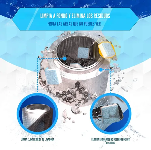 Miniatura 3 de Descalcificador limpiador para lavadora, paquete de 24 – Tabletas de limpieza profunda para cargador frontal y lavadora de carga superior