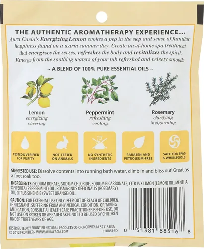 Miniatura 2 de Aura Cacia Baño mineral de aromaterapia, limón energizante, paquete de 2.5 onzas (paquete de 3)