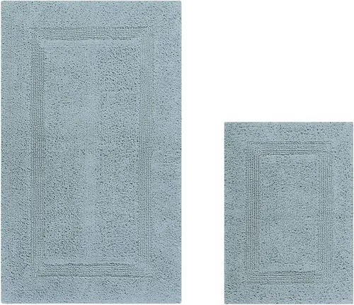 Miniatura 59 de Better Trends Alfombra de Inodoro en Forma de U Cubierta de Asiento de Inodoro de Lujo 100% Algodón Absorbente de Agua, Cubierta de Tapa Reversible