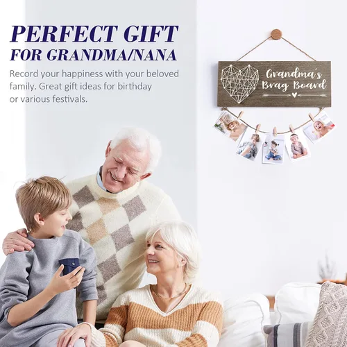 Miniatura 2 de Tabla de regalo para abuela, regalos del día de la madre para abuela de nieta, nieto, marco de fotos para abuela, regalo de abuela para nietos