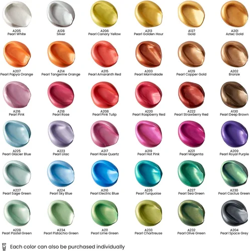Miniatura 2 de ARTEZA Juego de pintura acrílica metálica de 36 colores, tubos de 0.74 onzas, pinturas de artistas no tóxicas para pintores aficionados, suministros