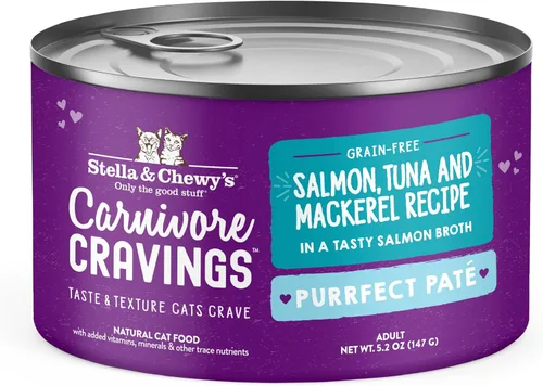 Miniatura 16 de Stella & Chewy's Carnivore Cravings Purrfect Paté - Alimento húmedo prémium sin granos para gatos, receta de atún y calabaza, alto en proteínas