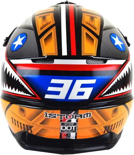 Miniatura 5 de 1Storm - Casco de motocross para adultos BMX MX ATV Dirt Bike Downhill Mountain Bike estilo Monster Shark Racing HKY_SC09S