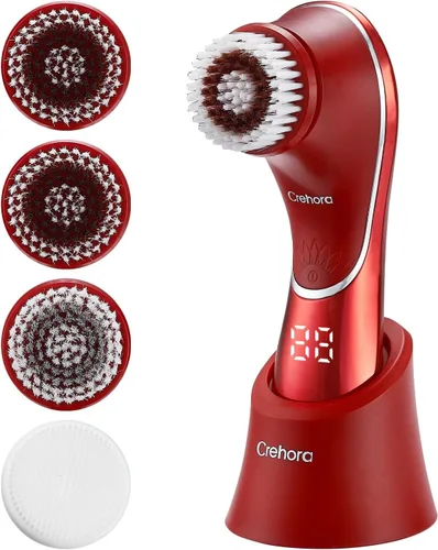 Cepillo de limpieza facial, limpiador facial eléctrico, cepillo de limpieza facial recargable IPX-7 impermeable giratorio para exfoliación, masaje y