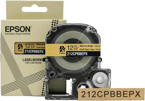 Miniatura 30 de Epson LABELWORKS 212RBBPX Cartucho de Cinta PET (Poliéster) Genuino - Cinta de Etiquetadora de Diseño para Artesanía en Cinta Negra sobre Azul