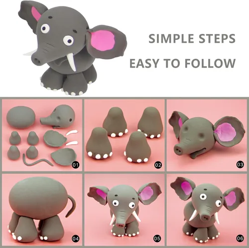 Miniatura 3 de Cutedeer Arcilla Gris que Seca al Aire, Arcilla de Modelado de Espuma de 1.1 lb, Suave y Blanda para Moldear para Niños y Adultos, Suministros