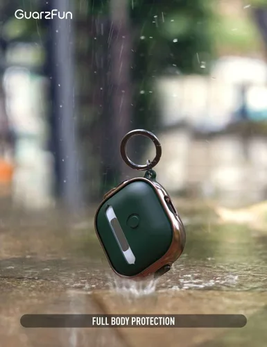 Miniatura 6 de Funda para AirPods 3, Funda Protectora de Cuerpo Completo de Material Híbrido con Cierre Seguro (Rosado Dorado + Verde)