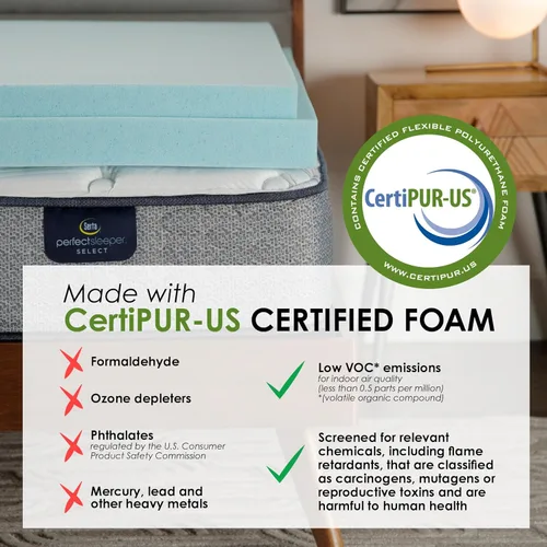 Miniatura 9 de Serta Comfort Cool Cubrecolchón de Espuma Viscoelástica Memory Foam, 1.5 Pulgadas, Full