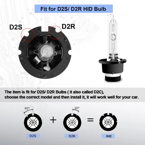 Miniatura 4 de RCP - D2S6 - (un par) D2S/ D2R focos de repuesto HID de xenón 6000K, base de stents de metal blanco diamante, 12 V, lámparas para auto de 35 W