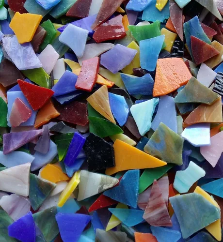 Miniatura 8 de Lanyani Piezas de Vidrio de Vitral de Catedral Transparente en Láminas, Suministros de Azulejos de Mosaico de Vidrio para Manualidades, Forma Mixto