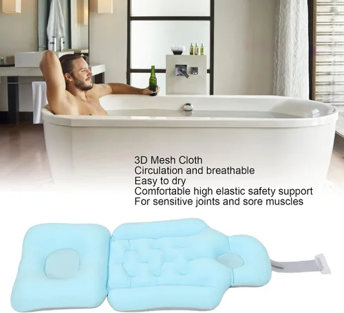 Miniatura 2 de Cojín de baño de cuerpo completo, suave y plegable, para reposacabezas y espalda, cojín de baño de cuerpo completo, almohadas de baño para soporte
