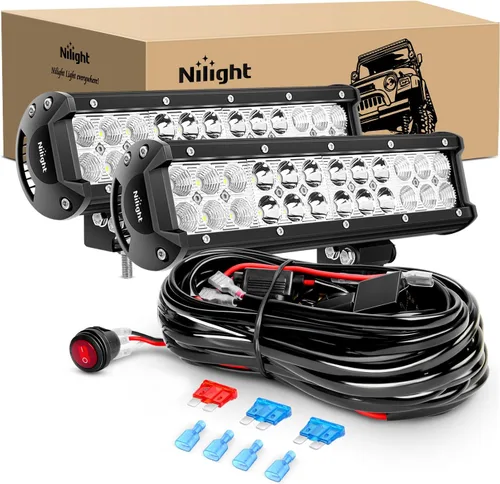 Miniatura 11 de Nilight, barra de luz LED de 12 pulgadas, 72 W, combo de luz concentrada y proyectante, soporte de montaje para barra horizontal, abrazadera de tubo