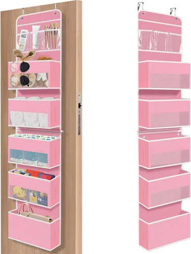 Miniatura 25 de SpaceHacks Paquete de 1 Organizador Sobre la Puerta, Organizador de Almacenamiento Colgante con Ventana Transparente, 40 lb Ultra Resistente Gris