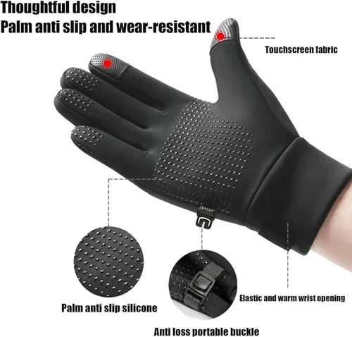 Miniatura 6 de ABABC Guantes térmicos para hombres y mujeres, calentadores de manos de dedo completo, guantes térmicos térmicos para nieve, guantes de trabajo