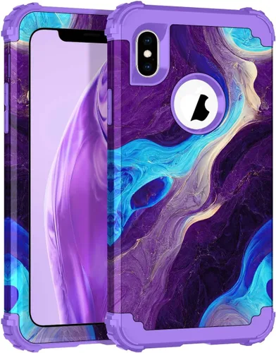 Miniatura 140 de Hocase Funda para iPhone SE 2022/2020, resistente a prueba de golpes, de plástico duro+goma de silicona, funda protectora híbrida para iPhone SE