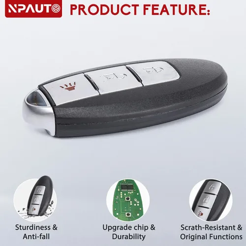 Miniatura 4 de NPAUTO Llavero de Repuesto Compatible con Nissan Rogue Pathfinder Versa 2007 2008 2009 2010 2011 2012, Control Remoto de Entrada sin Llave, Llaves