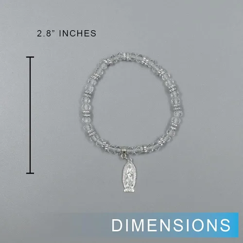 Miniatura 3 de MTT Pulsera de Rosario de Guadalupe de cristal de plata con bolsas de organza, recuerdo de bautizo, recuerdo de bautizo, quinceañera, baby shower