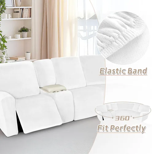 Miniatura 450 de Arfntevss Fundas de sofá seccional reclinable de terciopelo, Funda de sofá seccional de esquina para sofá reclinable, Funda elástica suave