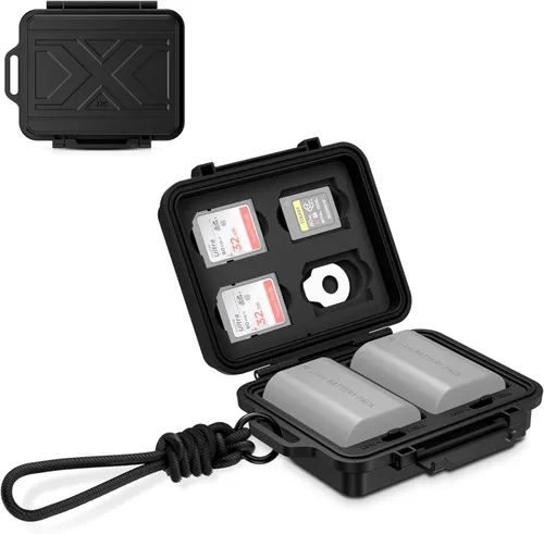 Miniatura 11 de JJC Estuche portátil para batería y tarjeta de memoria de cámara, caja organizadora de batería para 2x Canon LP-E17 LP-E12 LP-E10 Fuji NP-W126