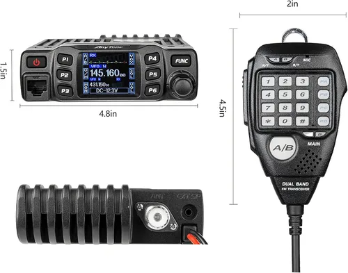 Miniatura 4 de Radio móvil amateur Anytone AT-778UV con antena de coche, radios de dos vías de largo alcance 40 kilómetros, ideal para principiantes en actividades