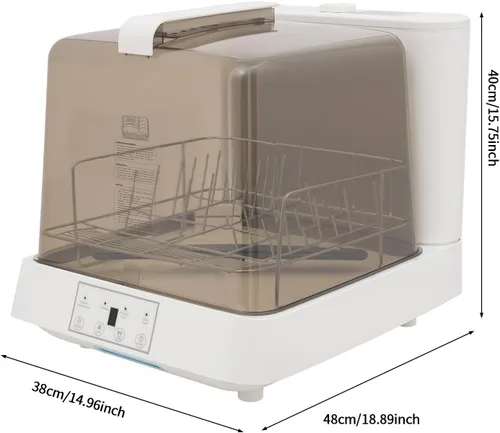 Miniatura 5 de QUEWATSA - Lavavajillas portátil, lavavajillas de encimera, lavavajillas automático con tanque de agua integrado de 5 L profundo para apartamentos