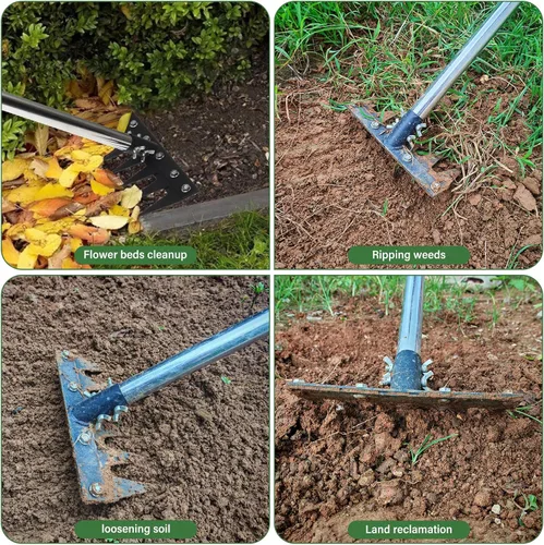 Miniatura 6 de Herramienta de rastrillo de deshierbe, extractor de malezas de jardín con mango largo desmontable, herramienta de eliminación de malezas manual