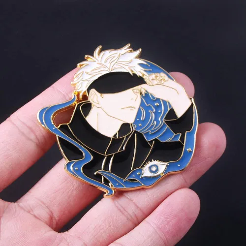 Miniatura 4 de Jujutsu Kaisen - Alfileres esmaltados con figura de anime Satoru regalos divertidos para los amantes del anime