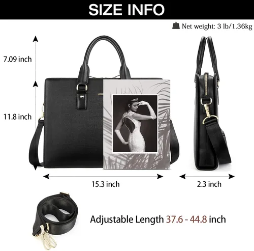 Miniatura 4 de BOSTANTEN Maletín de Cuero para Abogados Portátil de Negocios Bolsas Delgadas para Hombres y Mujeres