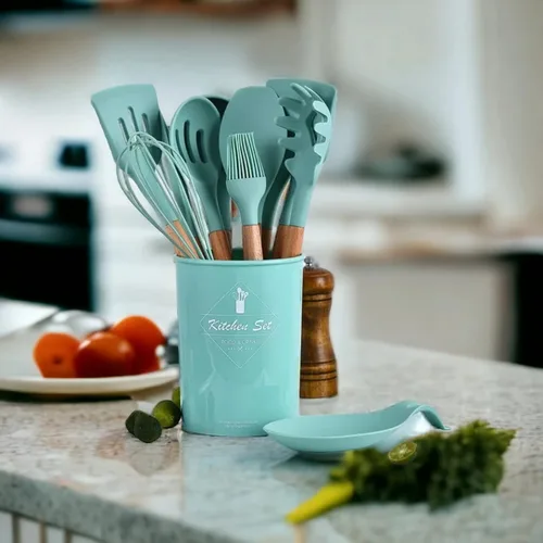 Miniatura 3 de 33 piezas." Juego de utensilios de cocina para cocinar. Viene con 5 paños de limpieza de cocina, juego de utensilios con soporte, espátula, así