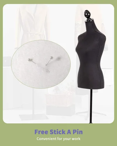Miniatura 3 de Maniquí de maniquí de torso, forma de maniquí femenino, altura ajustable, modelo de exhibición, torso y trípode, soporte para ropa