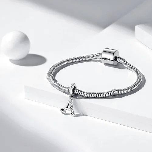 Miniatura 3 de BETTY&SARAH Dijes de plata de ley 925 con letras para pulseras y collares, dije con inicial del alfabeto, regalo de joyería para mujer