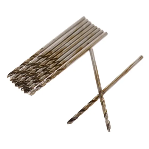 Miniatura 2 de Juego de 10 brocas giratorias, broca de cobalto de acero de alta velocidad de 0.039 in, vástago recto micro HSS HSS-4341 para metal duro, acero