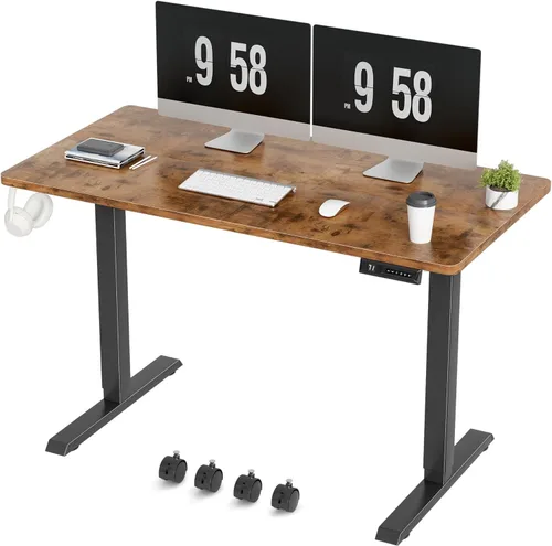 Miniatura 10 de Furmax Escritorio eléctrico de pie de 45 x 24 pulgadas, escritorio de pie para sentarse, altura ajustable, escritorio de oficina en casa con memoria