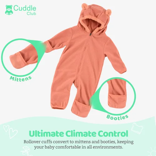 Miniatura 51 de Enterizo de vellón para bebé, rómper de una sola pieza con capucha para niños, ropa para exteriores, chaqueta infantil