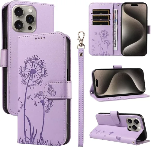 Miniatura 11 de Flip Case for Motorola Moto E22 / E22i, with Stand/Wrist Strap/Card Slots Function, Flower Embossed PU Leather Wallet Folio Case, Magnetic Blue