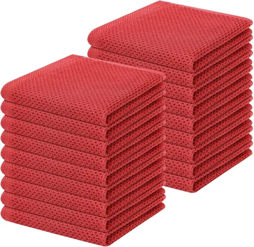 Miniatura 24 de Homaxy Paños de cocina de 100% algodón con tejido de gofre, ultra suaves, absorbentes, de secado rápido, 12 x 12 pulgadas, paquete de 6, amarillo