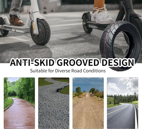 Miniatura 5 de Neumático sin cámara para todo terreno 80/65-6 10x3 255x80, neumático de repuesto para scooter eléctrico de 10 pulgadas, con válvula de aire