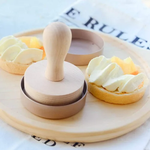 Miniatura 4 de lasenersm 1 Unidades de herramienta de tarta de huevo, herramienta de prensa de tarta de madera, empujador de pastelería de madera, empujador