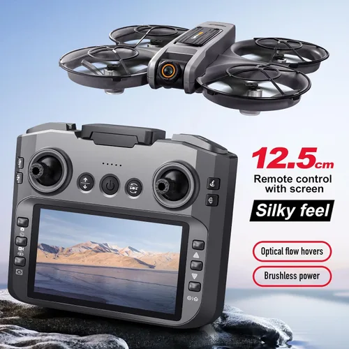 Miniatura 2 de Avión teledirigido RC con pantalla en el controlador (12.5 cm), cámara dual UHD, motor sin escobillas, posicionamiento por flujo óptico, protección