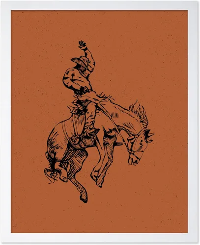 Miniatura 37 de Poster Master Póster de Rodeo marrón – Estampado retro de vaquero sobre caballo – Arte de vaquero – Arte occidental – Arte del salvaje oeste