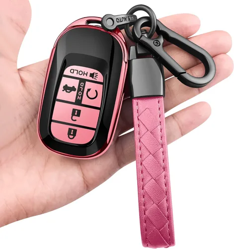 Miniatura 15 de Funda para llavero Honda con llavero de cuero TPU suave, protección completa, para 2022, 2023, 2024, 2025, Civic Accord HR-V Pilot CR-V, carcasa