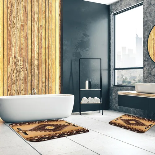 Miniatura 8 de Britimes Alfombra de baño para baño, alfombra de baño occidental antideslizante, cubierta decorativa del suroeste lavable, alfombra de piso de 16 x