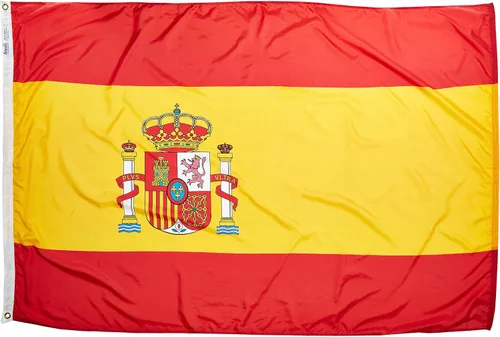 Miniatura 5 de Annin Flagmakers Bandera de España fabricada en Estados Unidos según las especificaciones oficiales de diseño de las Naciones Unidas, 2 x 3 pies
