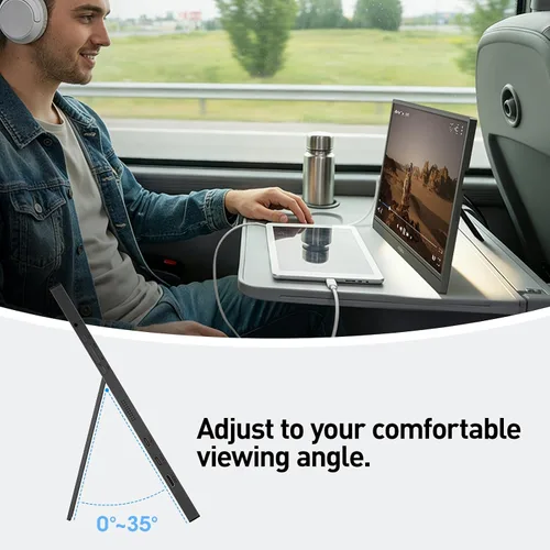 Miniatura 10 de KOORUI Monitor portátil de 15.6 pulgadas FHD 1080P IPS, segunda pantalla para viajes y oficina, monitor de juegos USB-C HDMI con soporte y altavoces