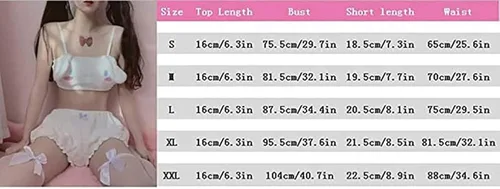 Miniatura 4 de BZB Conjunto de pijama kawaii de anime para mujer traje de dormir de terciopelo dulce y encantador top tubo y pantalones cortos