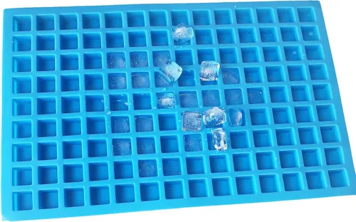 X-Haibei Molde de silicona cuadrado pequeño de 126 cavidades, grosor de 0.1 onzas por celda para cubitos de hielo, gelatina, caramelos de gomita,