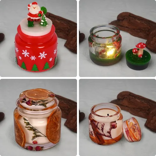 Miniatura 6 de Moldes de tarro de silicona Actvty, molde de tarro de resina con tapas, 2 juegos de moldes de tarro de vela de diferentes tamaños, molde