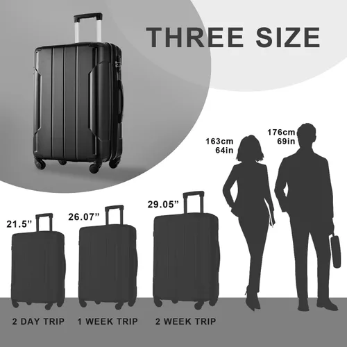 Miniatura 7 de MERAX TRAVELHOUSE - Juego de maletas (3 piezas, extensibles, ligeras), Black2019.), PP036705NAA