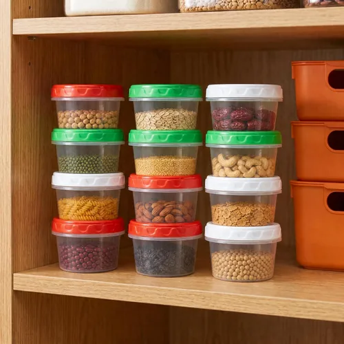 Miniatura 9 de EONJOE Recipientes pequeños de plástico para congelador de 8 oz con tapas apilables, envases para almacenamiento de alimentos de 1 taza, cuencos